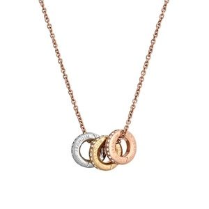 MICHAEL KORS • Tri-tone Logo Pendant Necklace